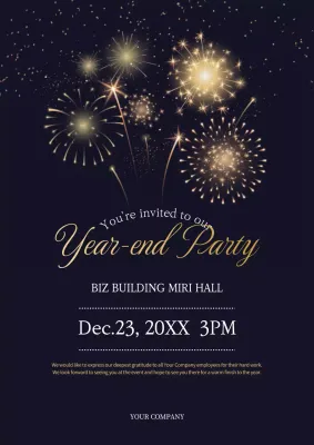 Navy Elegant Party Invitation Poster