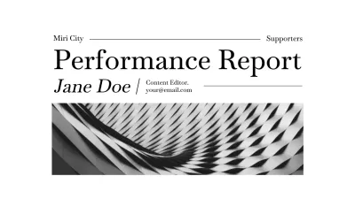 Black Minimal Performance Report Document Presentation