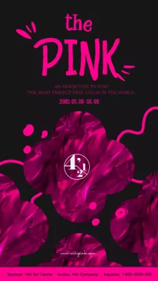 Pink colorful art exhibition promotion
