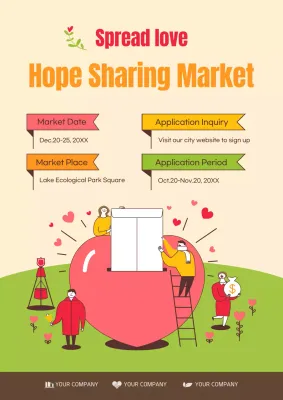 Beige Modern Market Announcement Poster