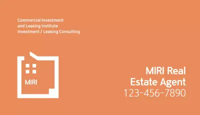 Orange Modern Real Estate Business Card