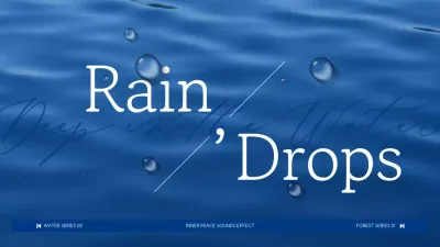 Blue Simple, clean typography and a simple, uncluttered video concept for healing water holes.