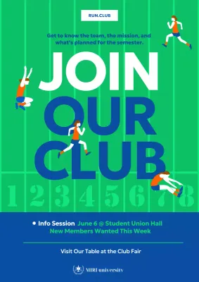 Green Modern Running Invitation Poster