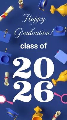 blue modern graduation announcement