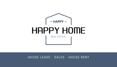 Blue Modern Real Estate Advertisement Business Card