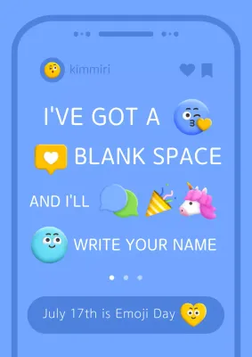 World Emoji Day, a cute blue and yellow day