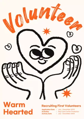 Orange Retro Volunteer Recruitment Poster