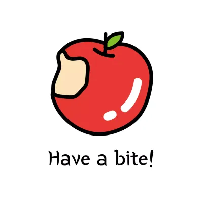 Red Simple Apple Sticker Instagram Post