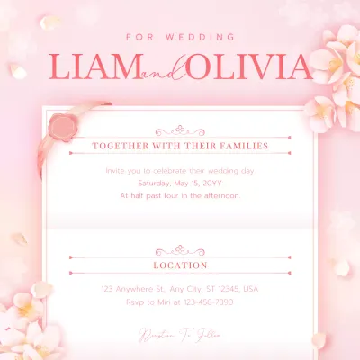 Wedding wedding theme with pink floral stationery