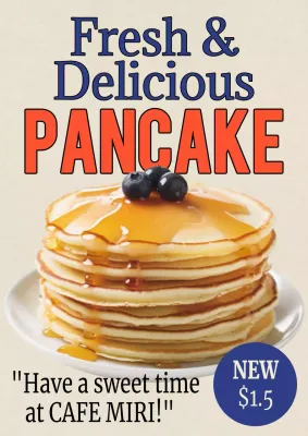 Orange Retro Pancake Promotion Poster