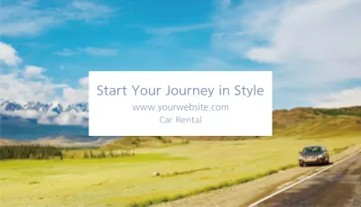 Blue Modern Car Rental Promotion Business Card