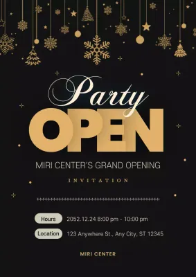 Black Elegant Party Invitation Poster