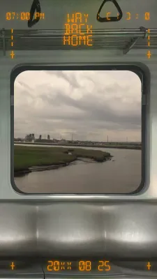 A subway commute with a retro flair