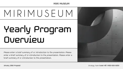 Planning a modern museum program in black and purple