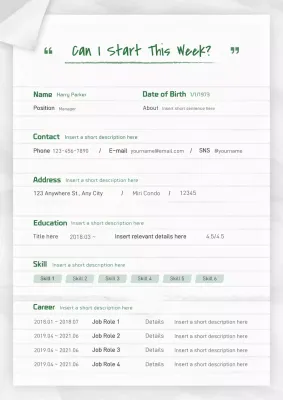 White Modern Resume Template