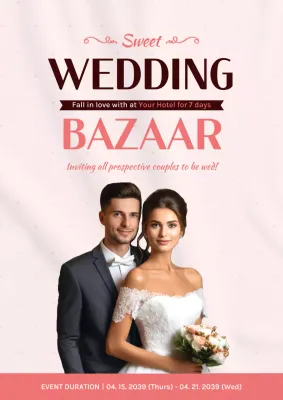 Pink Elegant Wedding Promotion Poster