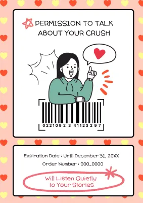 Pink Playful Crush Card Poster