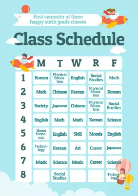 Class timetable