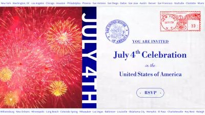 Blue White Red Happy 4th of July