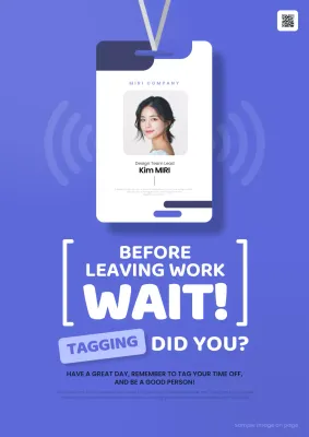 Blue Modern Work Notice Poster