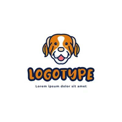 orange playful pet for brand identity