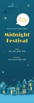 Blue Traditional Festival Announcement Banner