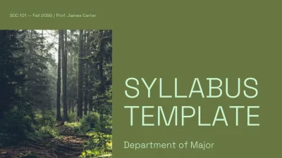 Green Minimalist Major Course Syllabus Template Presentation