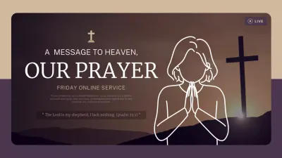 Brown Modern Prayer Service Announcement
