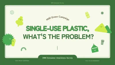 A cute green environmental illustration-themed disposable plastic campaign