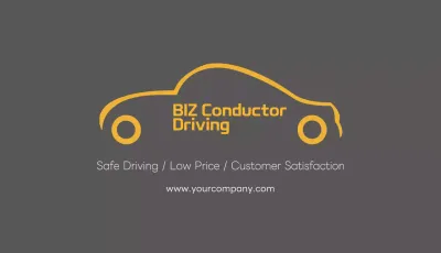 Grey Modern Driving Advertisement Business Card
