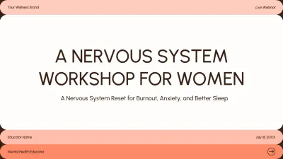 Peach Simple Mental Health Workshop Guide Presentation