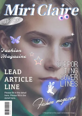 Green Trendy Fashion Magazine Book Cover