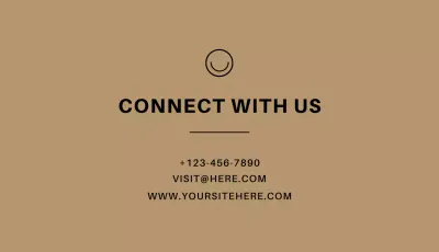 Beige Simple Contact Information Business Card