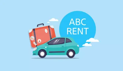 Blue Modern Car Rental Business Card