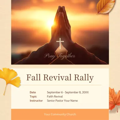 Orange Traditional Revival Announcement Social Media Post