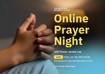 Yellow Modern Prayer Announcement Poster