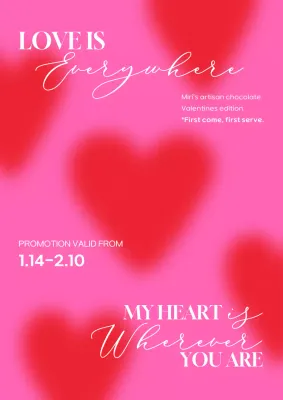Red and pink heart pattern Valentine's Day poster