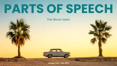 Teal Minimalist Education Part of Speech Guide Presentation