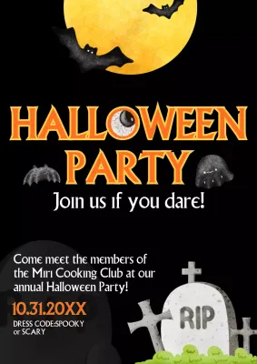 Orange Gothic Halloween Invitation Poster