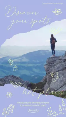 Purple-themed emotional diary concept Promote domestic destinations