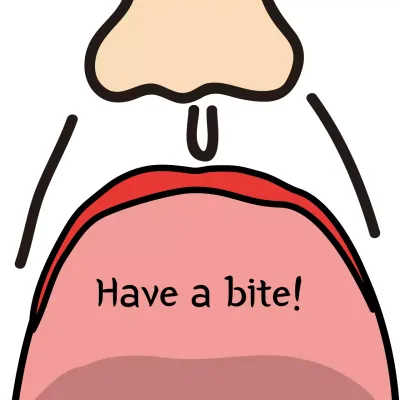 White illustration funny food promotion