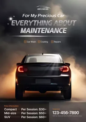 Black Modern Car Promotion Poster