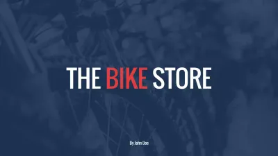 Navy Red modern minimal Bike Shop company's introduction