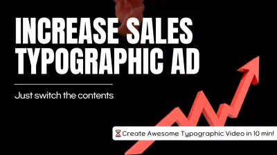 Video ads with black and red accented typography