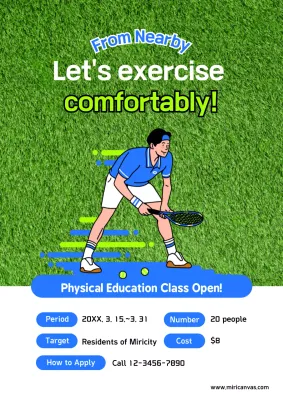 Green Trendy Exercise Announcement Poster