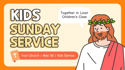 Orange Cute Kids Church School Thumbnail