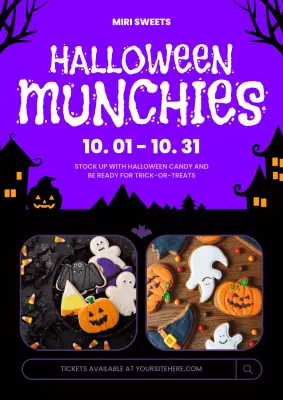 Purple Spooky Halloween Event Promotion Poster