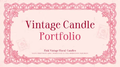 Pink Vintage Candle Portfolio Presentation