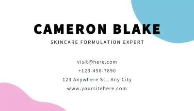 White Minimal Skincare Business Card