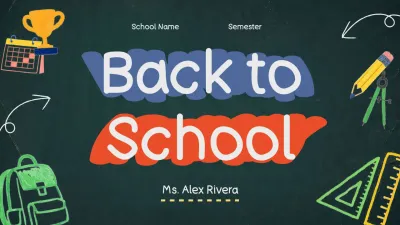 Colorful Illustrative Doodle Back to School Class Orientation Presentation
